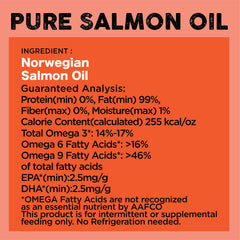 Nature's Diet salmon oil pumped into pet bowl for feeding.