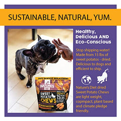 Nature's Diet Sweet Potato Chews XL dog in action, enjoying a chew