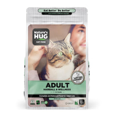 Nature's HUG hypoallergenic dry cat food bowl serving for easy feeding and hairball care