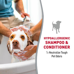 Nature's Miracle aloe vera formula supports soothing coat during wash.