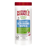 Nature's Miracle Litter Box Scrubbing Wipes dispensing cap close-up for quick cleanups