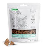 Nature's Protection cat dental treats packaging showing resealable pouch for fresh daily care