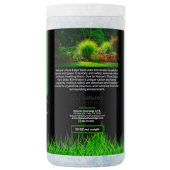 Nature's Pure Edge artificial grass odor remover on synthetic lawn.