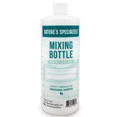 Nature's Specialties mixing bottle shows clear dilution lines for precise blends.