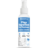 NatureStop flea repellent 3oz bottle in a travel-friendly design.