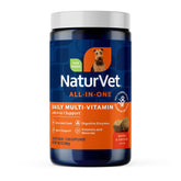 NaturVet All-in-One bottle close-up shows joint support for active dogs