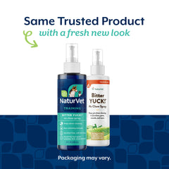NaturVet Bitter Yuck No Chew Spray applied to a dog reduces chewing impulses.