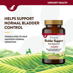 NaturVet bladder support chew close-up showing cranberry blend