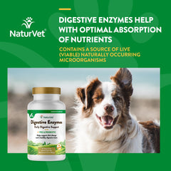 NaturVet ingredients panel shows probiotics and prebiotics for gut balance.