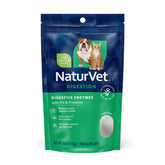 NaturVet digestive enzymes powder tub highlights easy daily dosing for pets
