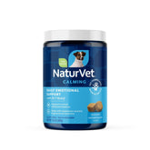 NaturVet Emotional Support daily calming aid dog soft chews in a jar, promoting calm mood.