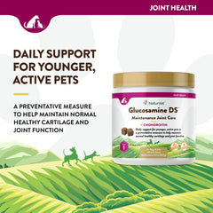 NaturVet Glucosamine DS Level 1 ingredients label highlights glucosamine and chondroitin