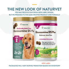 NaturVet Glucosamine DS Plus chews shown as treat-like for mobility