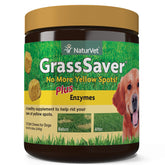 NaturVet GrassSaver bottle-front shows easy daily chews for dogs’ wellness.