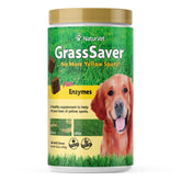 NaturVet GrassSaver soft chews bottle for easy daily administration and lawn-friendly use.