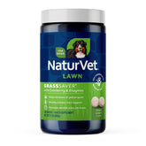 NaturVet GrassSaver Wafers packaging showcases USA-made lawn-friendly dog supplement
