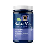 NaturVet No Scoot botella con calabaza, muestra fibra para apoyo digestivo
