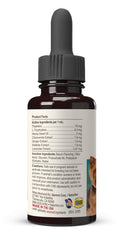 NaturVet Quiet Moments Drops label highlights hemp seed oil and L-tryptophan ingredients