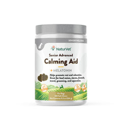 NaturVet Quiet Moments soft chews in a jar promote calm and ease storm anxiety in dogs.