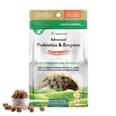 NaturVet Scoopables advanced probiotics dog bag front shows gut-friendly blend for balanced digestion.