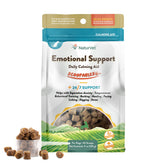 NaturVet Scoopables dog-bowl-serving shows savory bacon flavor supporting daily calm during meals.