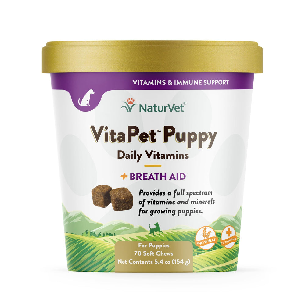 NaturVet VitaPet puppy daily vitamins bottle image for growth support