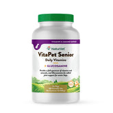 NaturVet VitaPet Senior daily bottle with time-release vitamins for aging dogs.