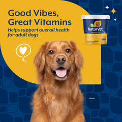 NaturVet VitaPet wheat-free formula label on package, suitable for dogs with sensitivities.