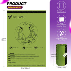 Natuural biodegradable bags on rolls for eco-friendly pet cleanup.