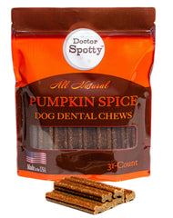 Naughty Spotty Doctor Spotty Dog pumpkin-spice dental chews 31-count pack