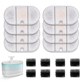 NautyPaws 8 replacement filters shown, helping keep the cat fountain clean.