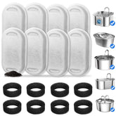NautyPaws cat fountain filters 8-pack view for easy hydration maintenance.