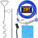 Navona 6-piece dog tie-out set, cable and stake, secure yard containment.