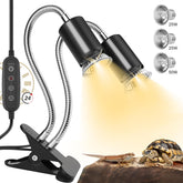 NBIIUYIGE Reptile Heat Lamp dual-head design for precise warmth and UVB delivery for basking.