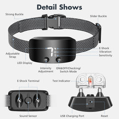 NBJU Bark Collar sensor close-up highlighting fast bark detection