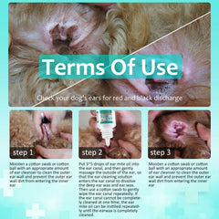 NBTREKTIE Ear Mites Clean drops dispensed into pet ear for mite care