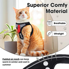 NCMAMA harness with reflective strip enhances night visibility for safer walks.