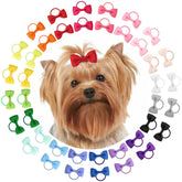 NCMAMA 2-inch dog hair bows close-up with no-slip design in colorful palette