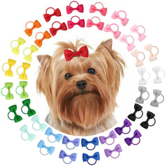 NCMAMA 2-inch dog hair bows close-up with no-slip design in colorful palette
