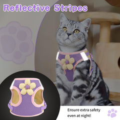 NCMAMA reflective strip kitty harness improves night visibility