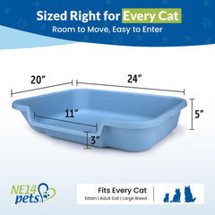 NE14pets KittyGoHere blue low-entrance 3-inch entry design