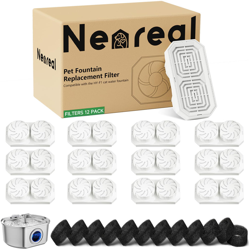 Neareal official 12-pack filters with pre-filter sponges - close-up on pre-filter sponges for clean water.