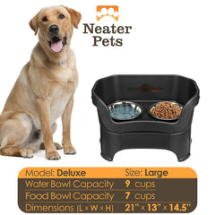 Neater Feeder Deluxe non-slip feet keep stand steady during eager eaters.