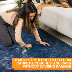 FurDozer crevice tool reaching between couch cushions for tight spaces