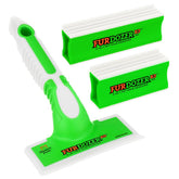 Neater Pet Brands FurDozer X6 green hair remover clears embedded fur from couches quickly