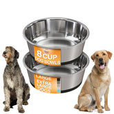 Neater Pet Brands stainless steel bowls with non-slip base prevent spills during meals