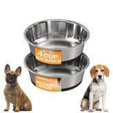Neater Pet Brands stainless steel dog bowls with non-slip base keep bowls steady on floors