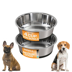 Neater Pet Brands stainless steel dog bowls with non-slip base keep bowls steady on floors