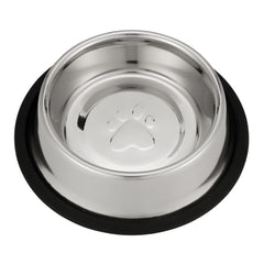 Neater Pet Brands stainless steel no-skid base bowl prevents spills during meals.
