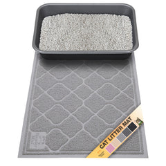Neater Pets Neater Mat front-of-litter-box traps litter to protect indoor floors.